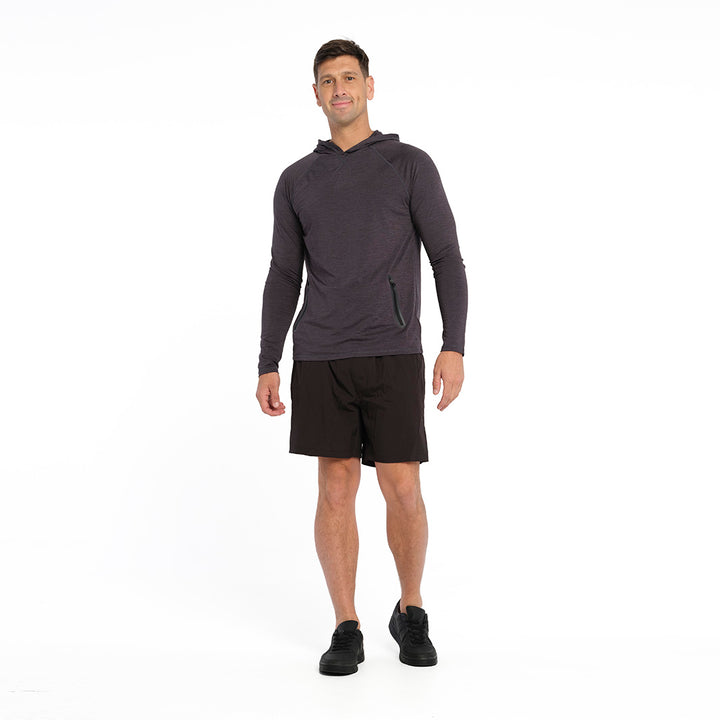 Cancer Council | Active Jersey Hoodie - Full Front | Phantom | UPF50+ Protection