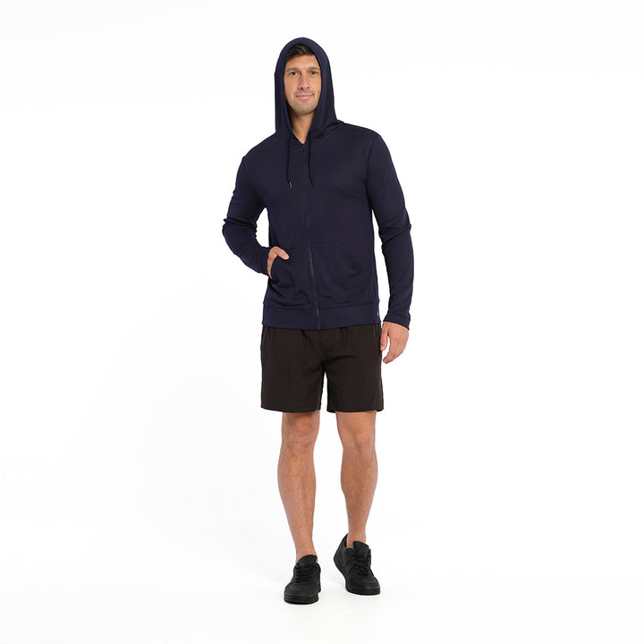 Cancer Council | Active Coolpass Hooded Jacket - Full Front Hood | Navy | UPF50+ Protection