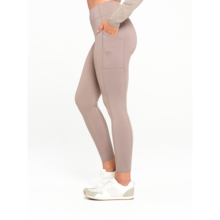 Cancer Council | Womens Base Legging - Side | Fallen Rock | UPF50+ Protection