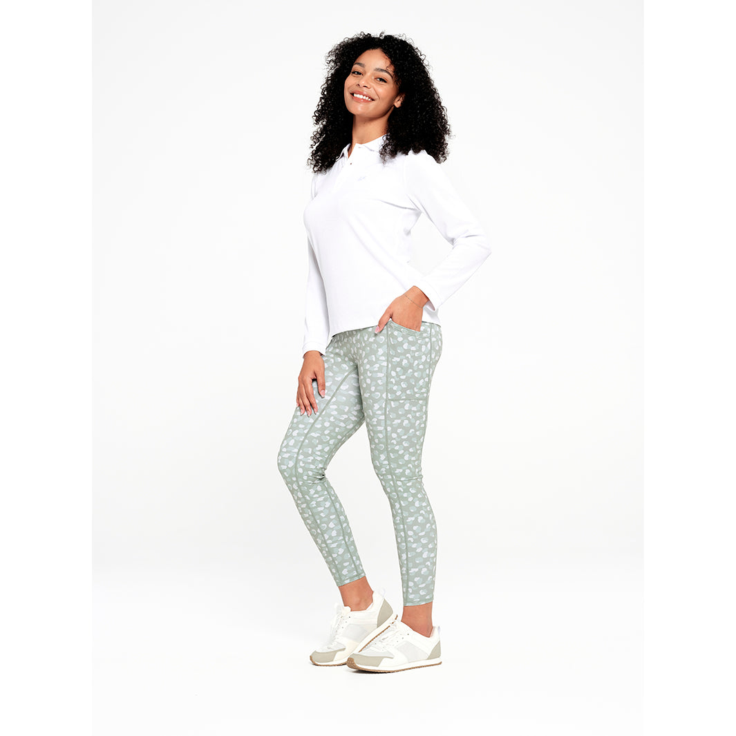 Cancer Council | Womens Long Sleeve Polo - Full | White | UPF50+ Protection