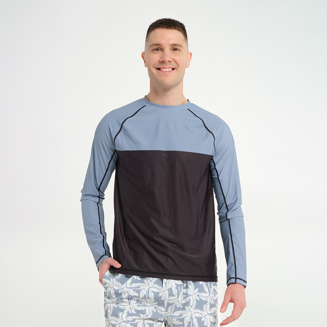 MNS COLOR BLOCKED COLLAR LS