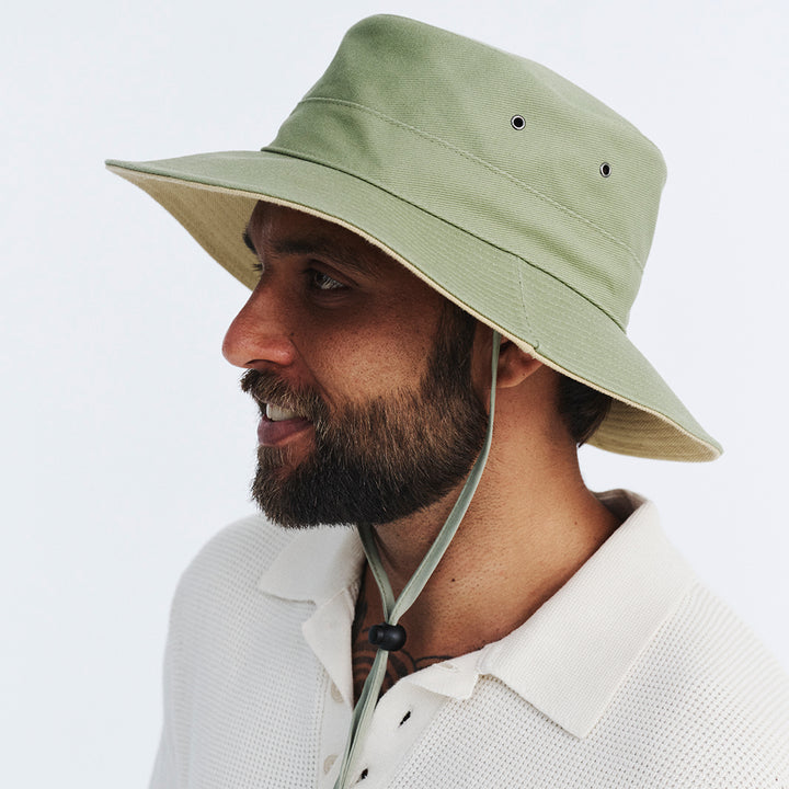 Alan Cricket Hat - Green/Beige