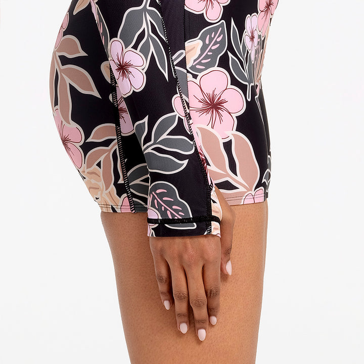 Cancer Council | Womens Floral Summer Boyleg One Piece | Thumb Hole | UPF50+ Protection