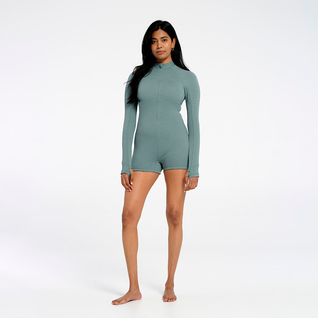 Cancer Council | Womens Sea Mist Boyleg One Piece | Full | UPF50+ Protection