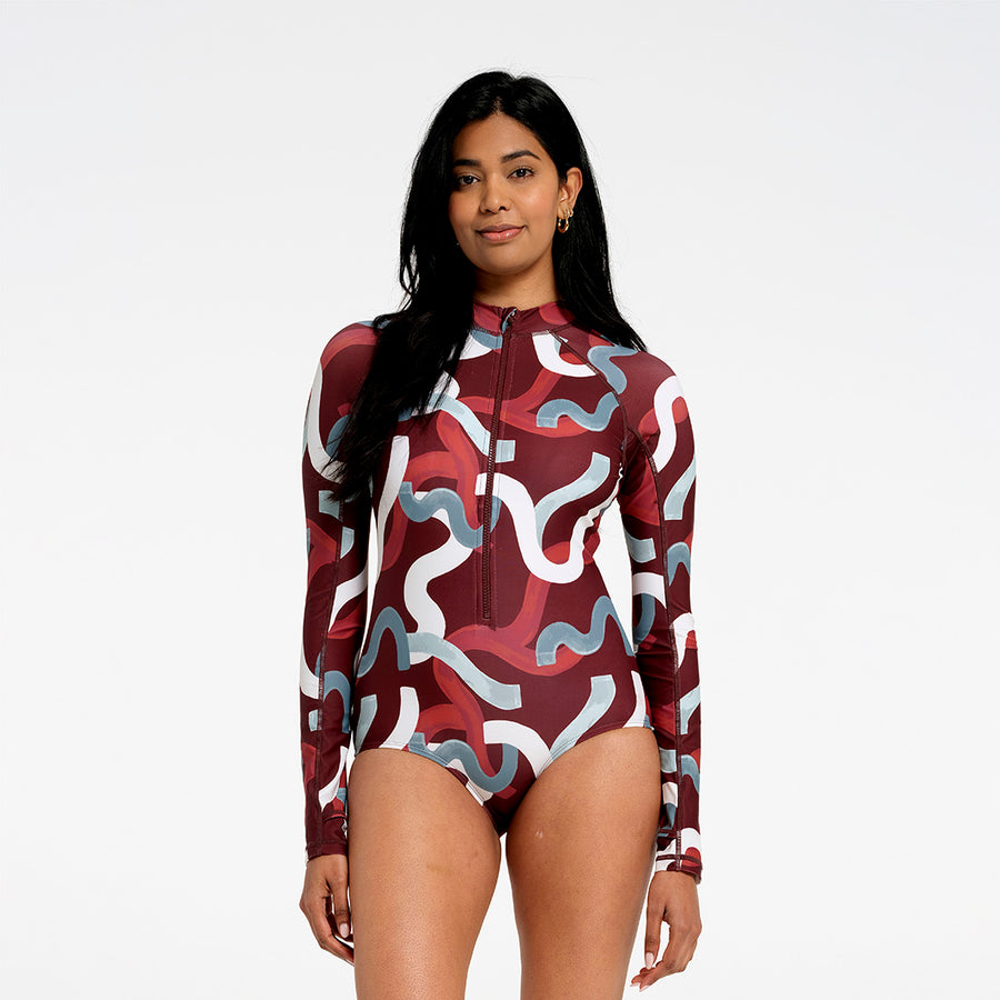 Cancer Council | Womens Waves Paddle Suit | Front | UPF50+ Protection