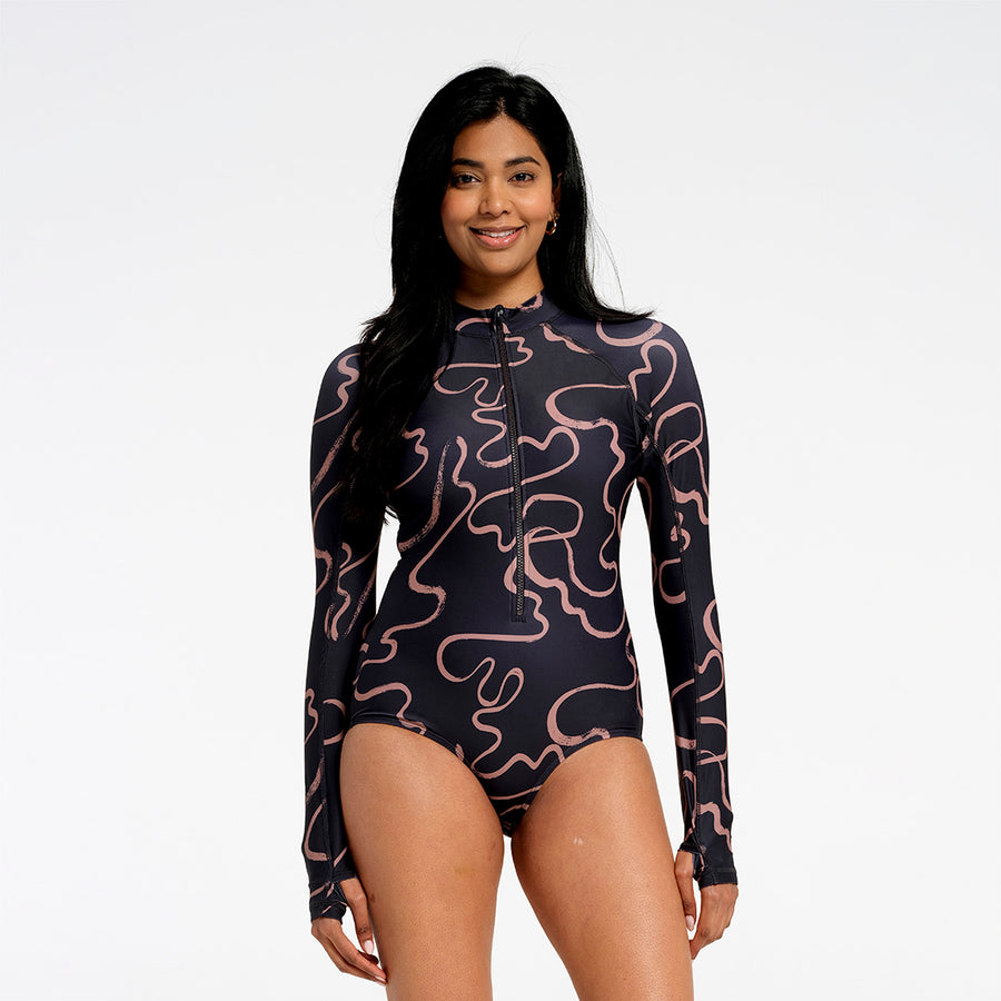 Cancer Council | Womens Swirl Paddle Suit | Front | UPF50+ Protection