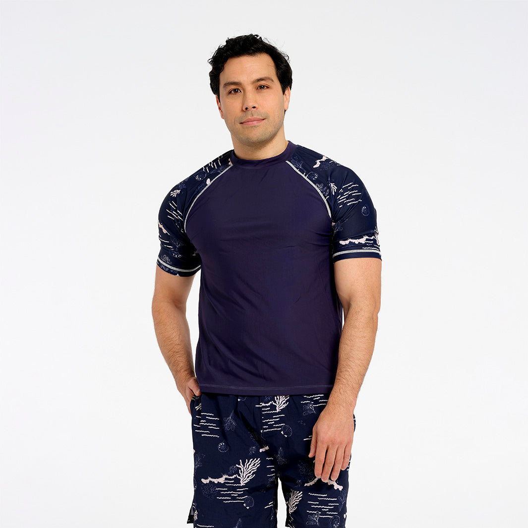 Cancer Council | Mens Coastal SS Rashie | Front | UPF50+ Protection