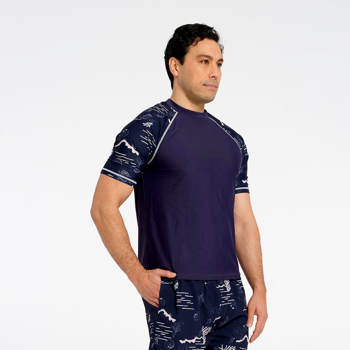 Cancer Council | Mens Coastal SS Rashie | Angle | UPF50+ Protection