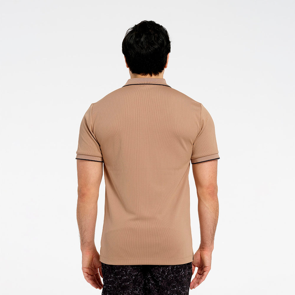 Cancer Council | Mens Short Sleeved Polo - Back | Natural | UPF50+ Protection