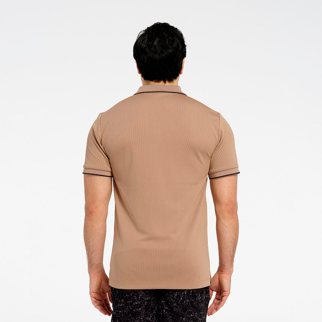 Cancer Council | Mens Short Sleeved Polo - Back | Natural | UPF50+ Protection