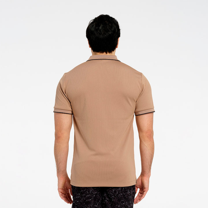Cancer Council | Mens Short Sleeved Polo - Back | Natural | UPF50+ Protection
