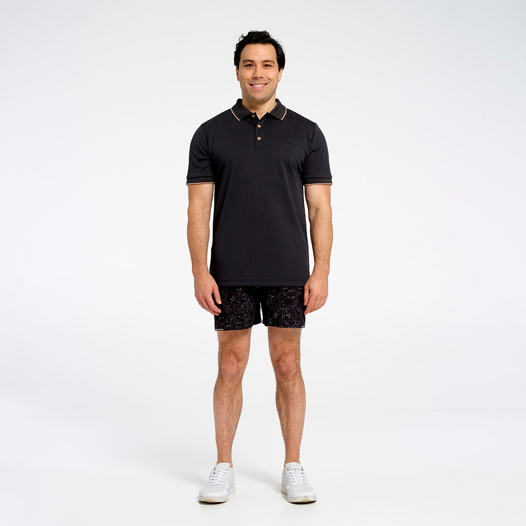 Cancer Council | Mens Short Sleeved Polo - Full | Phantom | UPF50+ Protection
