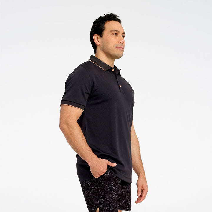 Cancer Council | Mens Short Sleeved Polo - Angle | Phantom | UPF50+ Protection