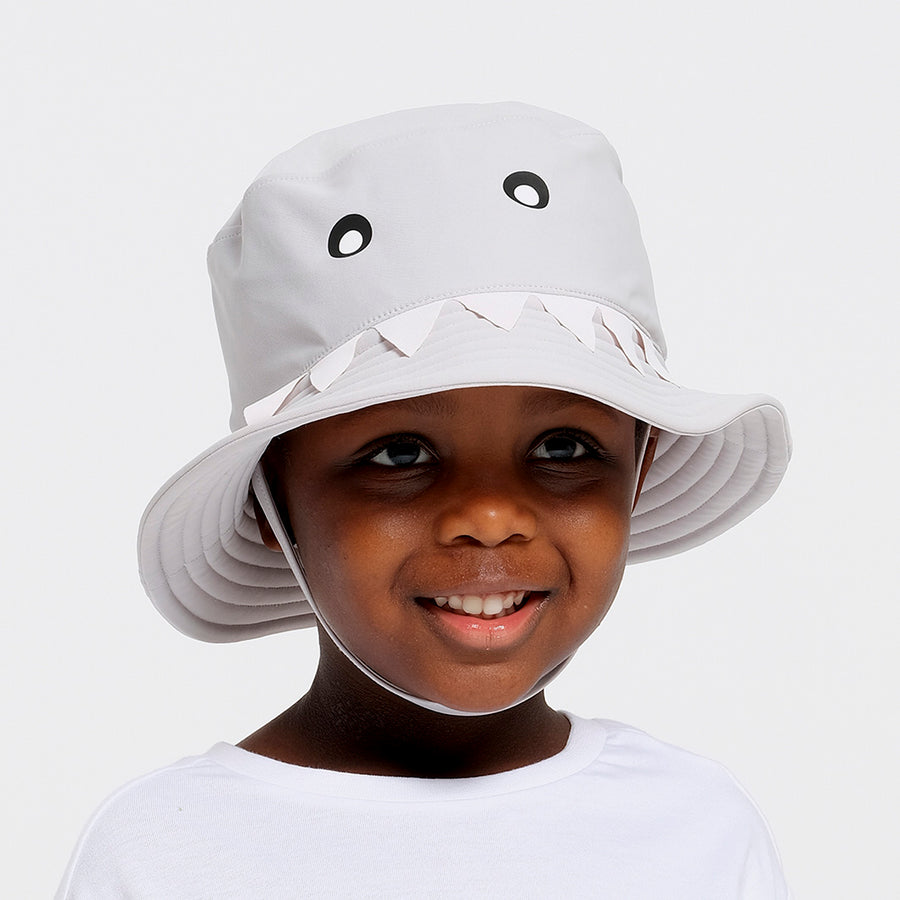 Cancer Council | Toddler Shark Bucket Hat | Front | UPF50+ Protection