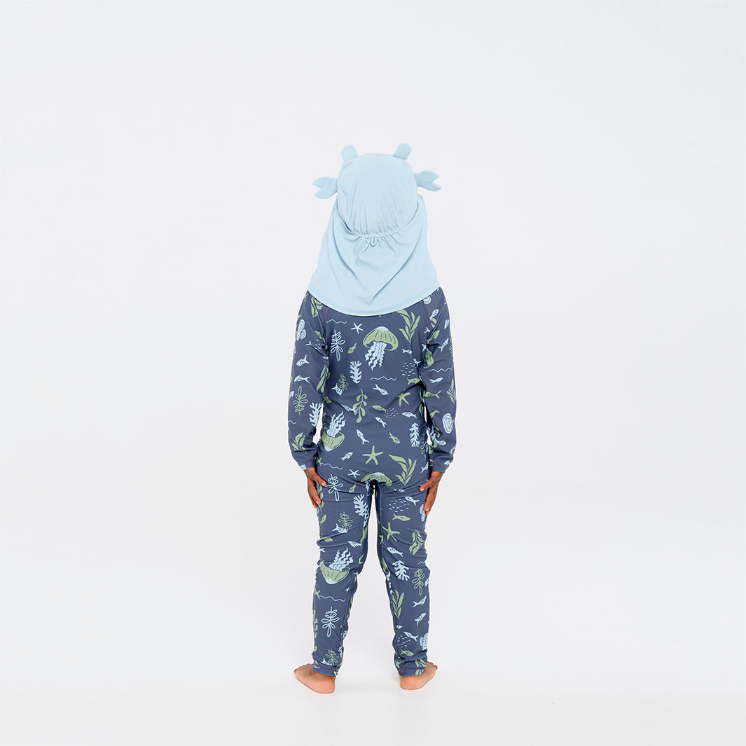 Cancer Council | Toddler Crab Legionnaire Hat | Full Back | UPF50+ Protection