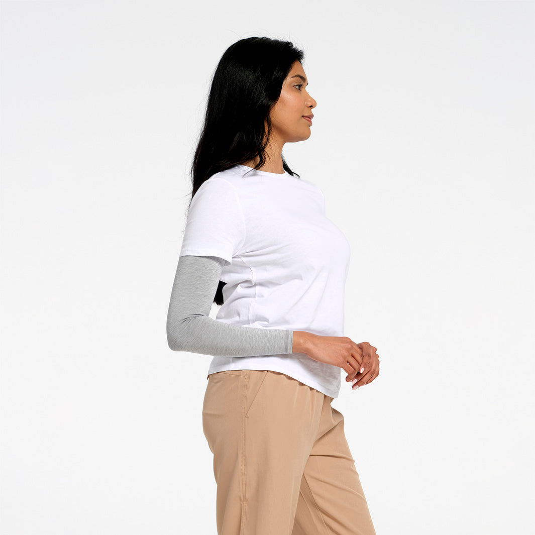 Cancer Council | Active Sleeve Set | Light Grey Marle | UPF50+ Protection