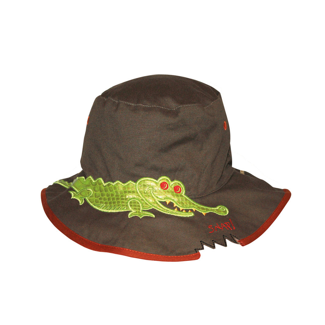 Cancer Council | Awesome Wide Brim Hat - Flat | Khaki Croc | UPF50+ Protection