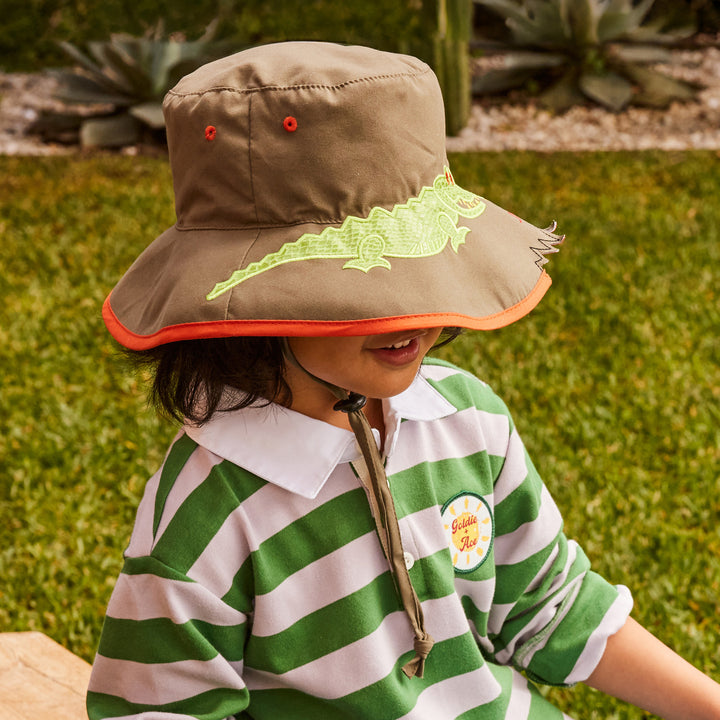 Cancer Council | Awesome Wide Brim Hat - Lifestyle | Khaki Croc | UPF50+ Protection