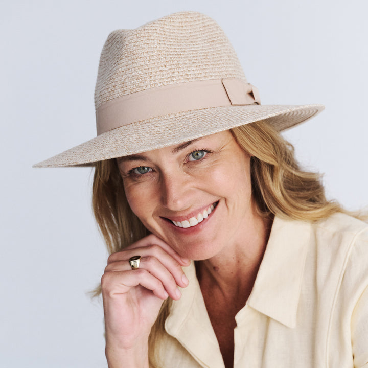 Cancer Council | Sherry Fedora Hat - Lifestyle Model | Oatmeal | UPF50+ Protection