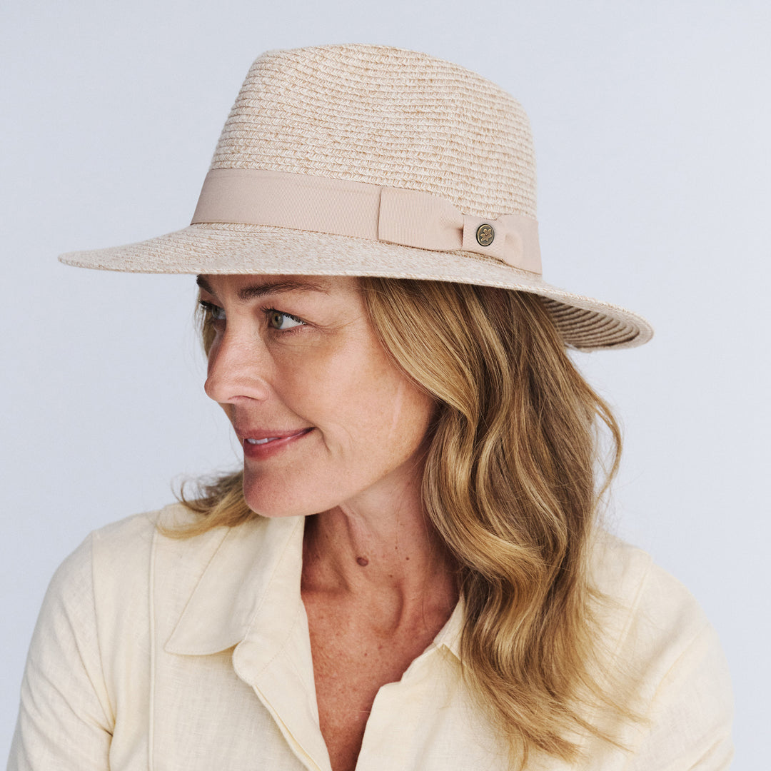 Cancer Council | Sherry Fedora Hat - Side | Oatmeal | UPF50+ Protection