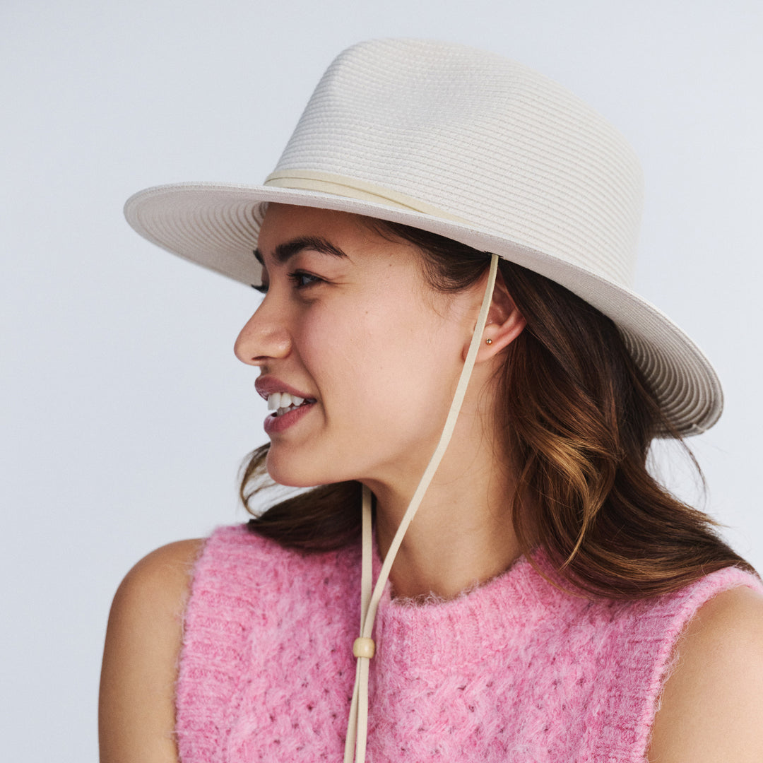 Cancer Council | Jody Fedora Hat - Side | Ivory | UPF50+ Protection