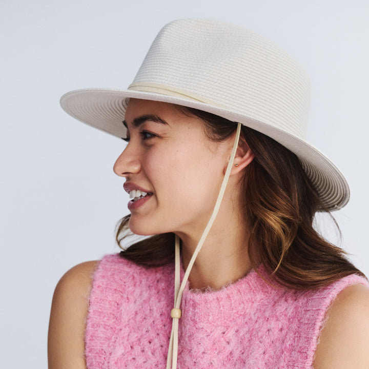 Cancer Council | Jody Fedora Hat - Side | Ivory | UPF50+ Protection