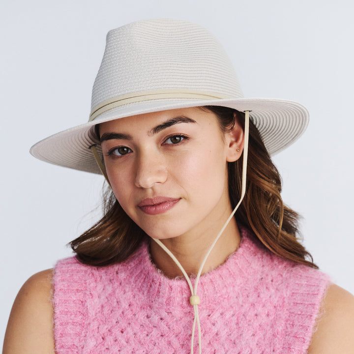 Cancer Council | Jody Fedora Hat - Front Model | Ivory | UPF50+ Protection