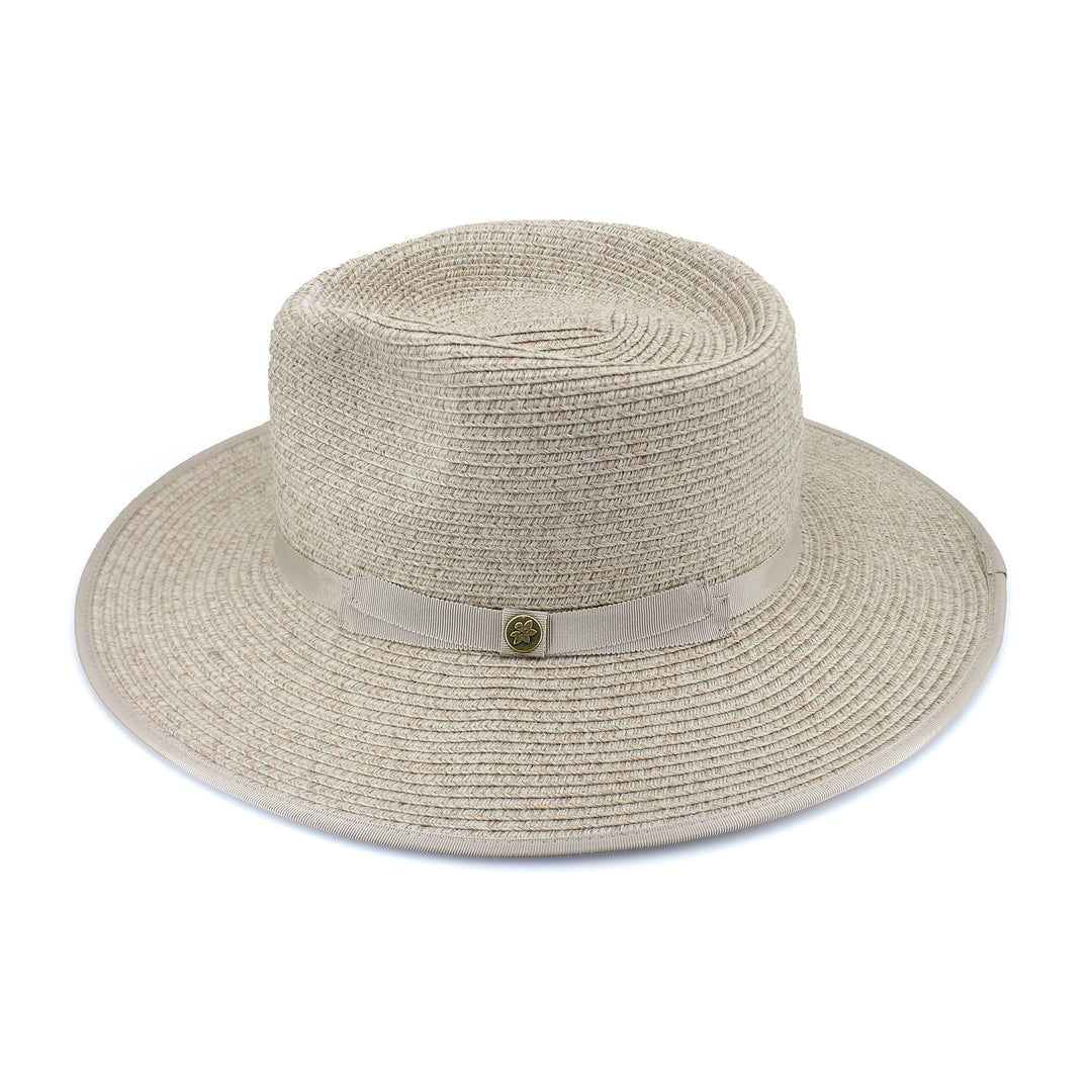 Cancer Council | Linda Fedora Hat - Side | Mixed Camel | UPF50+ Protection