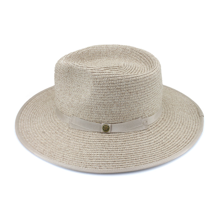 Cancer Council | Linda Fedora Hat - Side | Mixed Camel | UPF50+ Protection