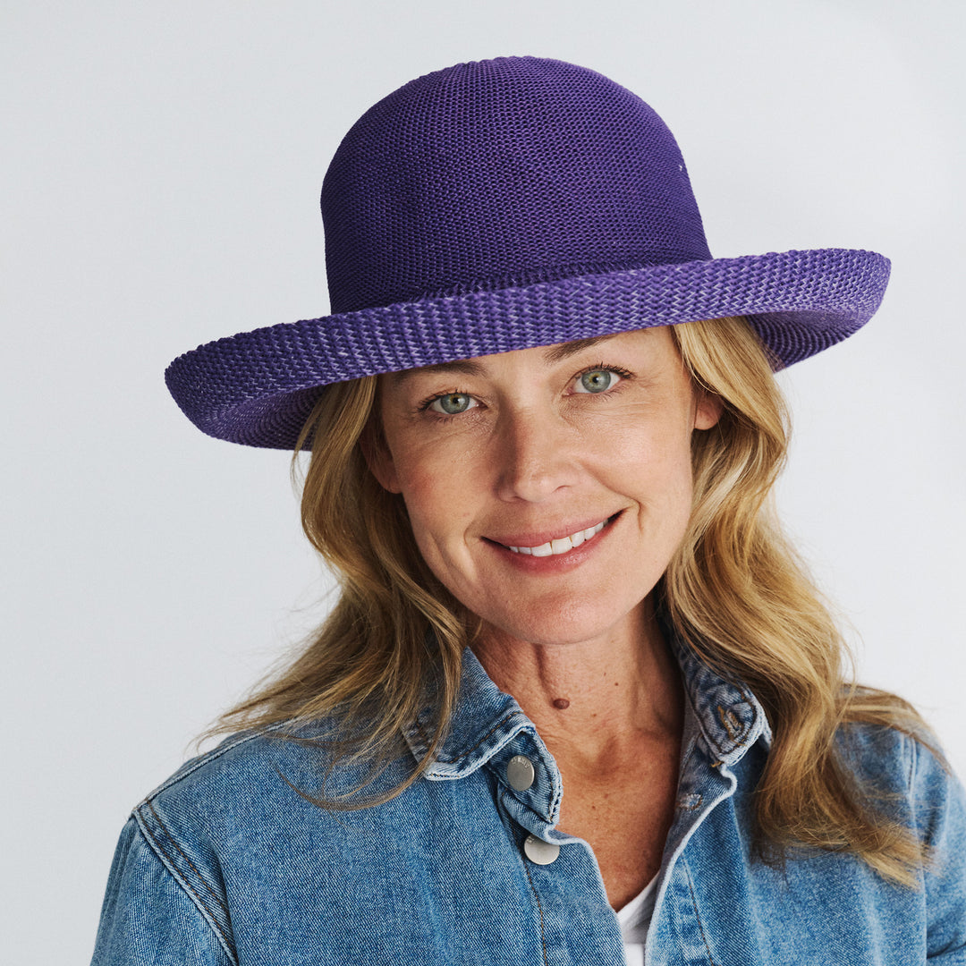 Cancer Council | Classic Breton Hat - Front Model | Purple | UPF50+ Protection
