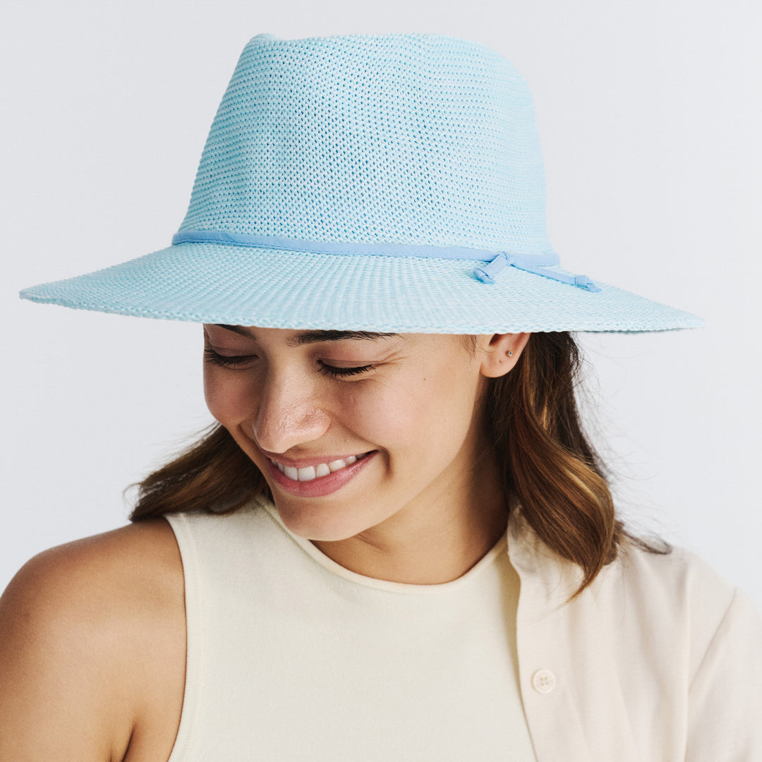 Cancer Council | Jacqui Mannish Hat - Lifestyle Model | Crystal Blue | UPF50+ Protection