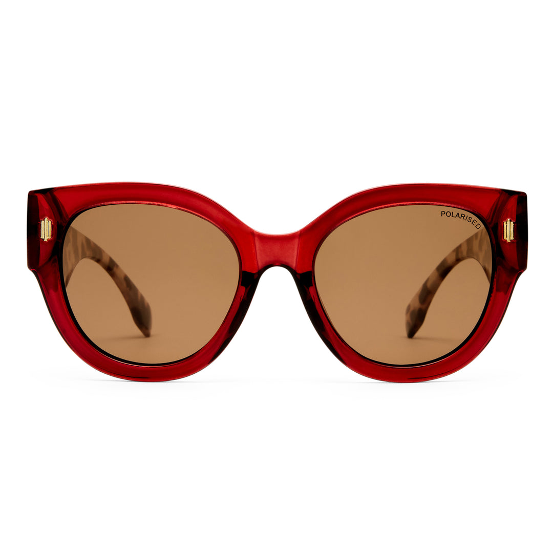 Cancer Council | Eurella Sunglasses | Burgundy/Tort | Front