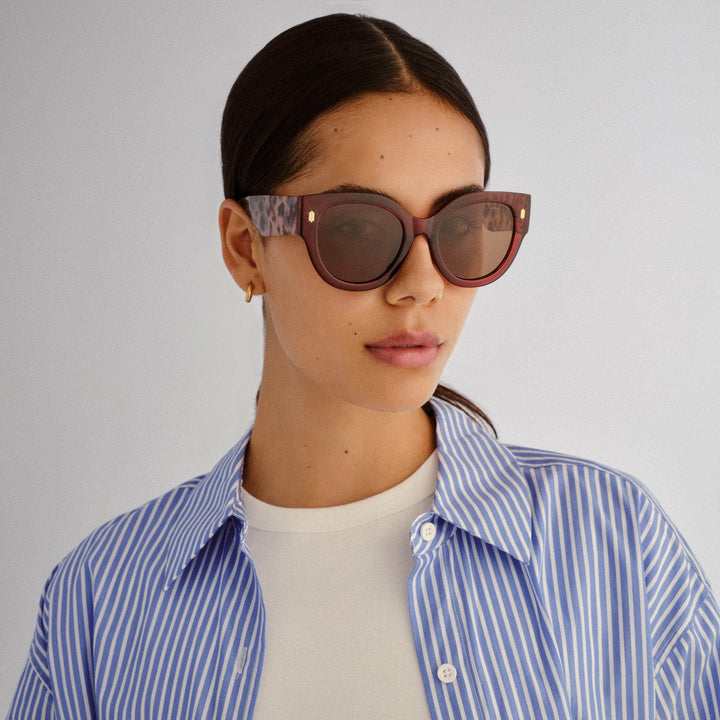 Cancer Council | Eurella Sunglasses | Burgundy/Tort | Lifestyle Front