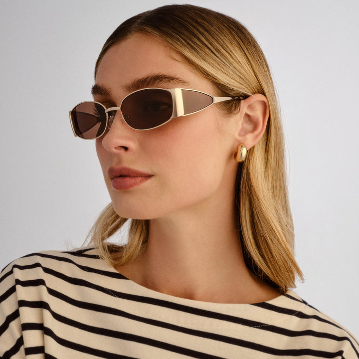 Cancer Council | Originals - Elaine Sunglasses | Matte Gold | Side