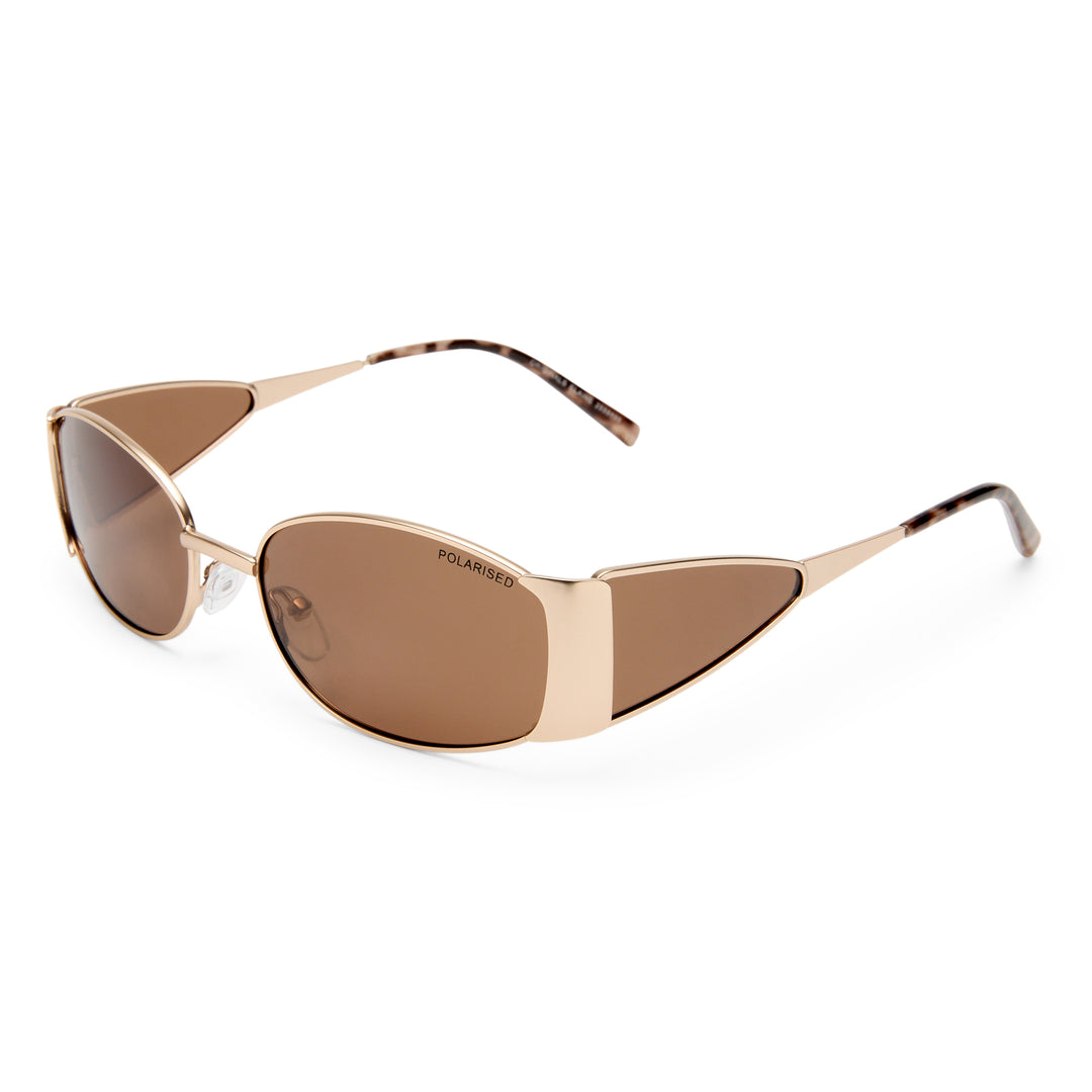 Cancer Council | Originals - Elaine Sunglasses | Matte Gold | Angle