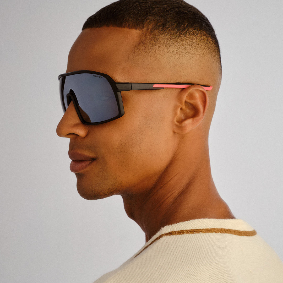 Cancer Council | Outfield Shield Sunglasses | Black/Red | Angle Male