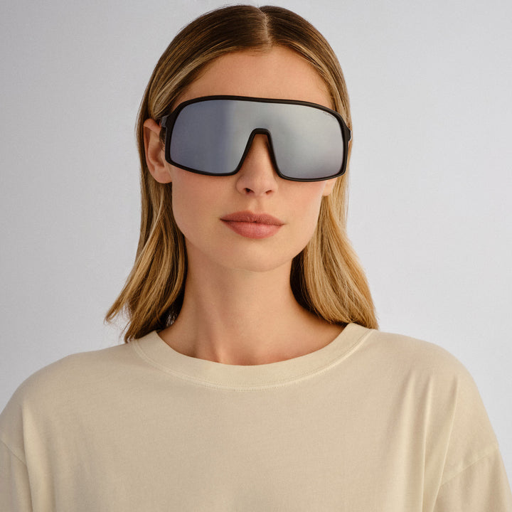 Cancer Council | Outfield Shield Sunglasses | Black/Red | Front Female