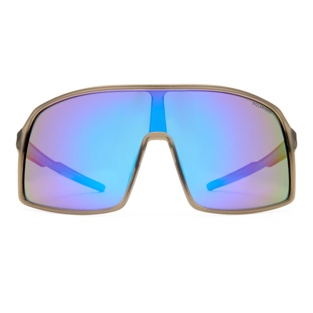 Cancer Council | Outfield Shield Sunglasses | Grey/Neon Blue | Front