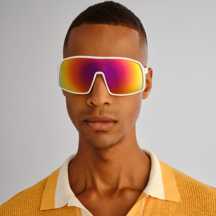 Cancer Council | Outfield Shield Sunglasses | White | Front Male