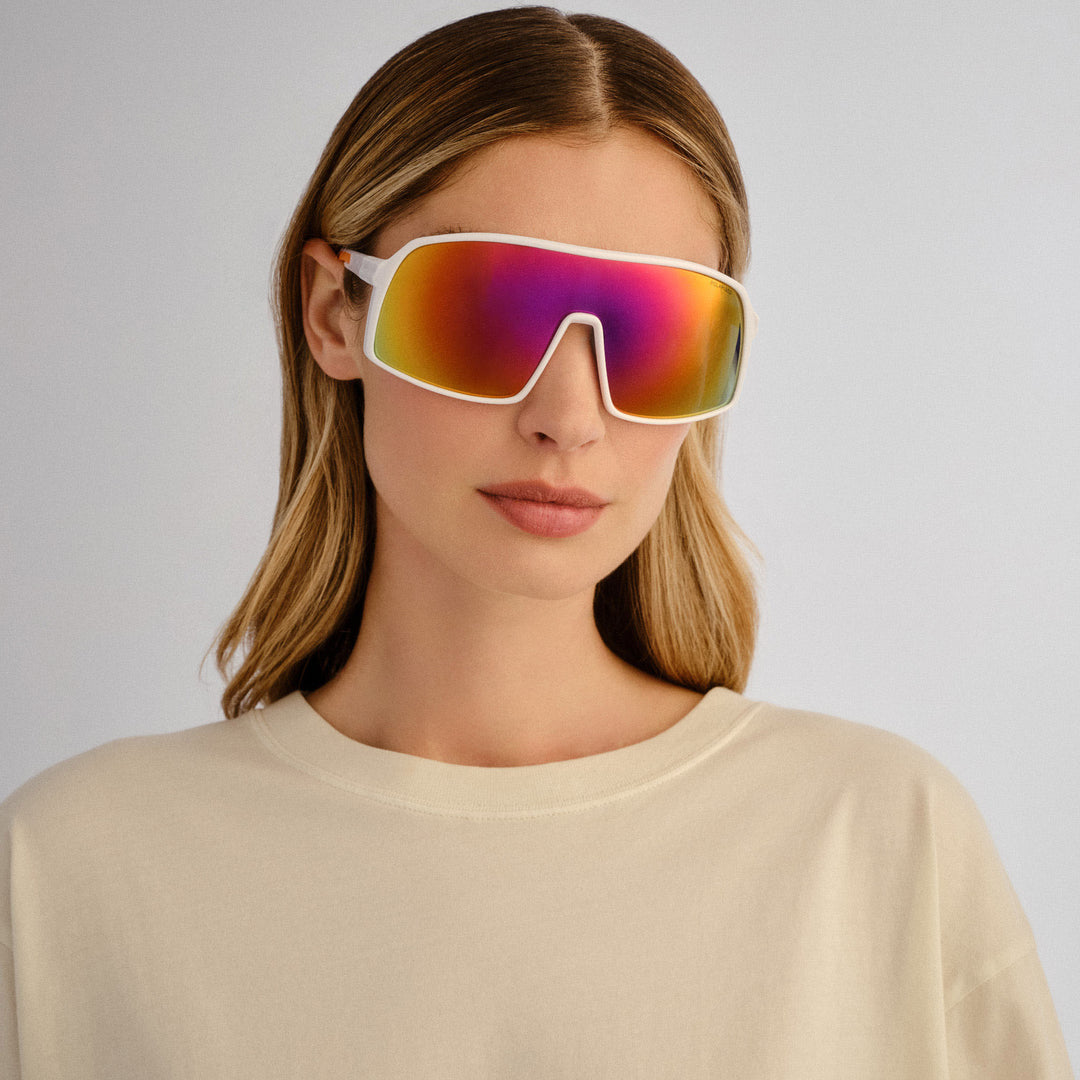 Cancer Council | Outfield Shield Sunglasses | White | Front Female