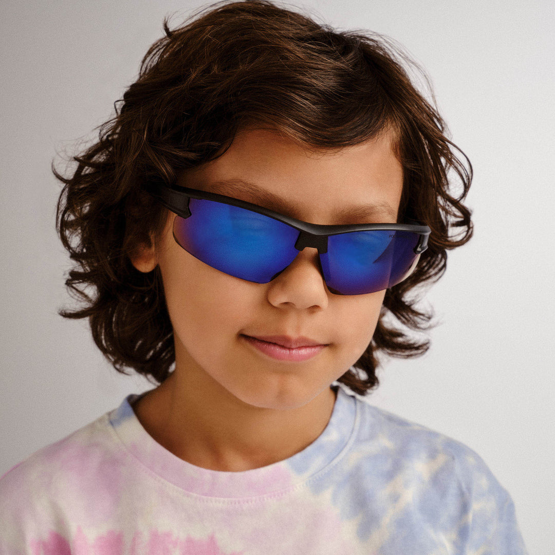 Cancer Council | Armadillo Sunglasses | Black/Blue | Front Lifestyle