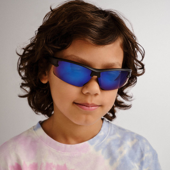 Cancer Council | Armadillo Sunglasses | Black/Blue | Front Lifestyle