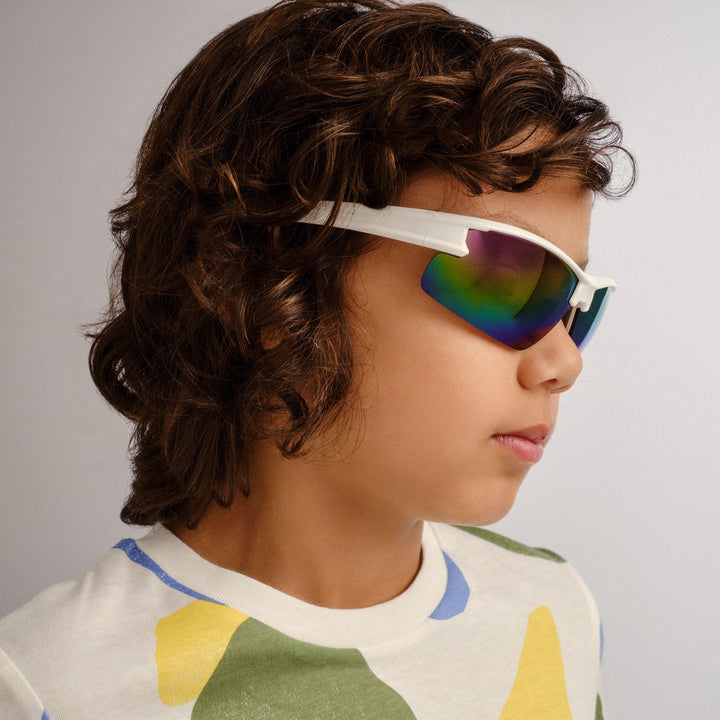 Cancer Council | Armadillo Sunglasses | White/Rainbow | Side