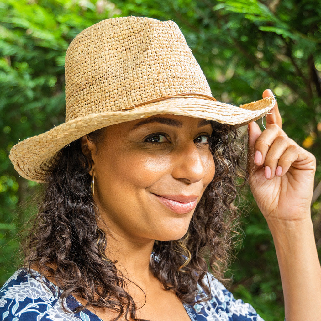 Bobbie Raffia Cowboy Hat - Natural