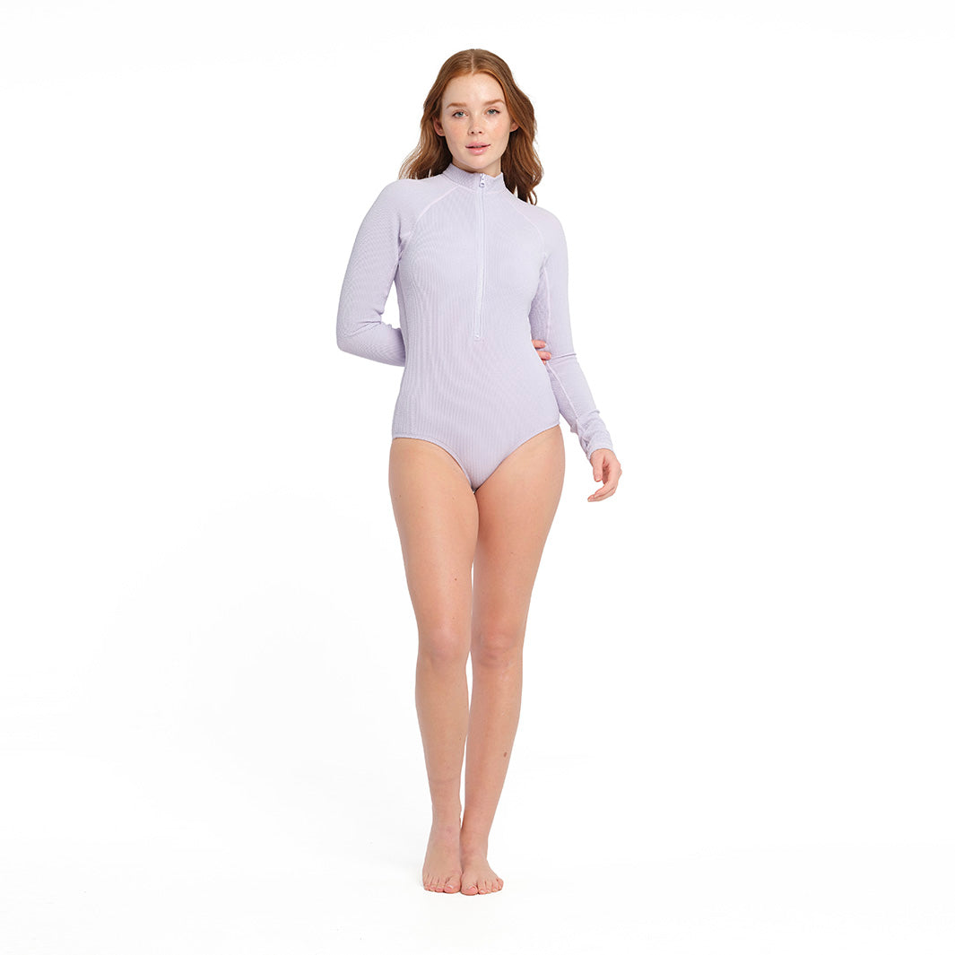 Cancer Council | Textured Purple Heather Paddle Suit - Full Front | Purple | UPF50+ Protection