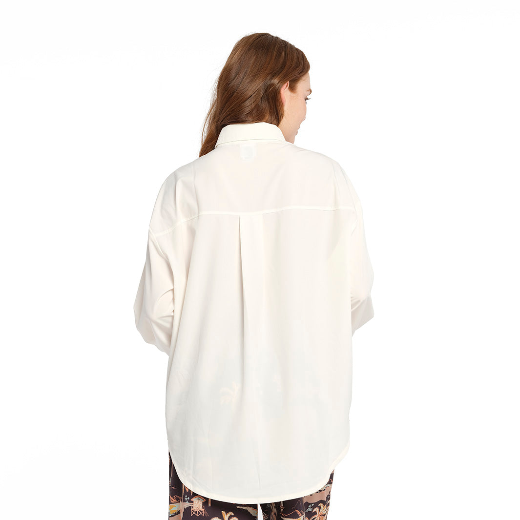 Cancer Council | Cover Up Shirt Cloud Dancer - Back Untucked | White | UPF50+ Protectio