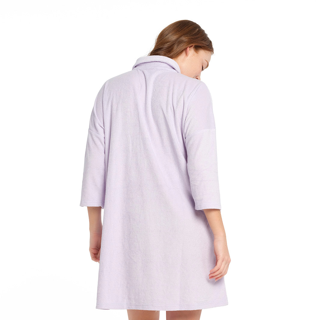 Cancer Council | Purple Heather Terry Dress - Back | Purple | UPF50+ Protection
