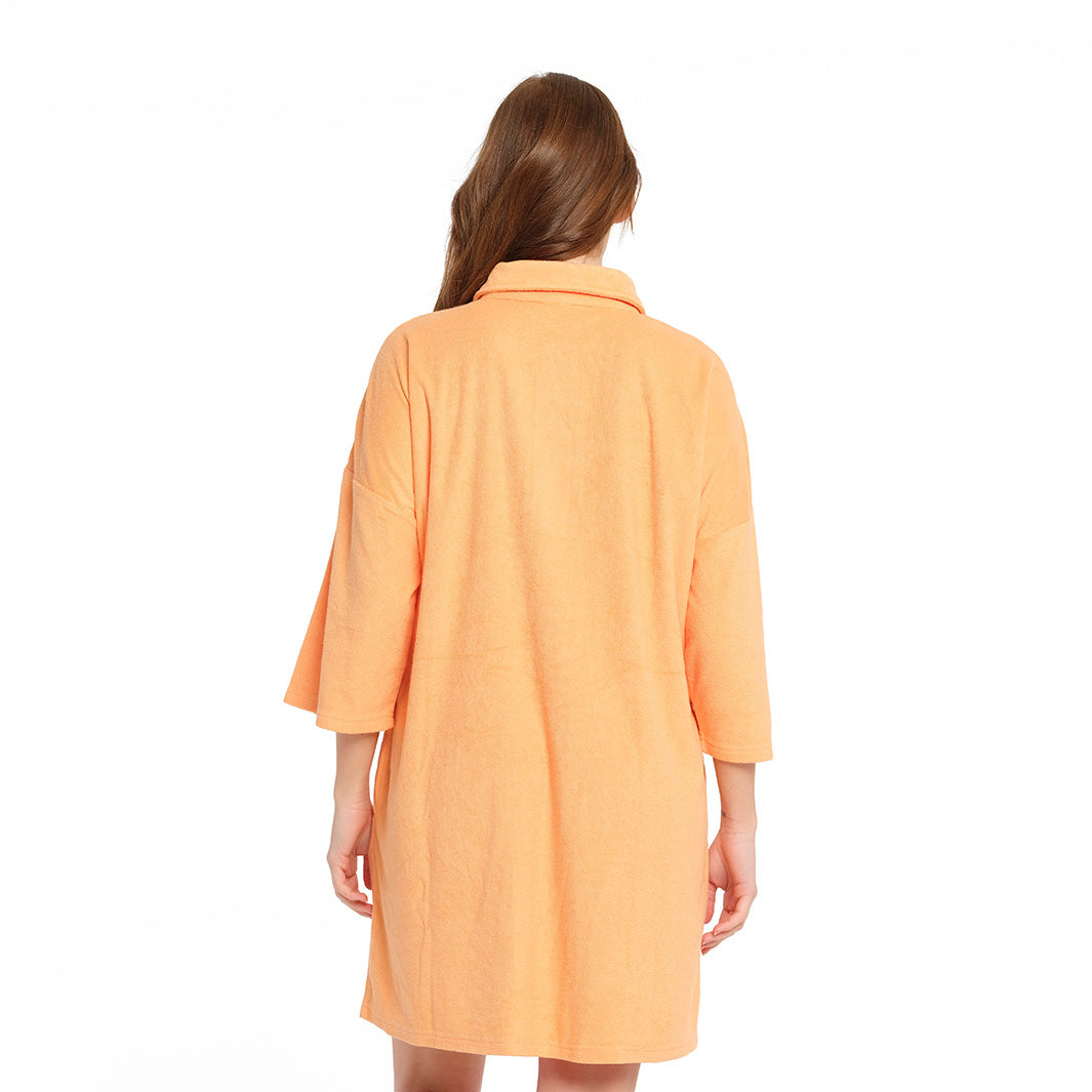 Cancer Council |Muskmelon Terry Dress - Back | Orange | UPF50+ Protection