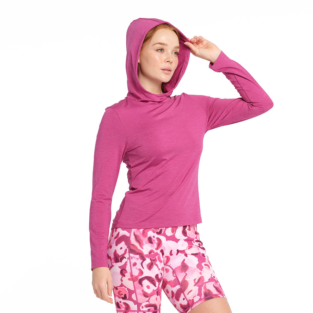 Cancer Council | Active Jersey Hoodie - Hood | Navy | UPF50+ Protection