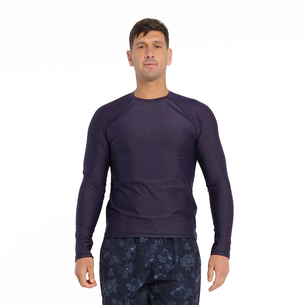 Cancer Council | Base Rashie - Front | Navy | UPF50+ Protection